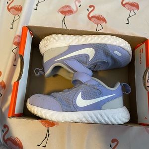 Baby size 7 purple velcro nikes